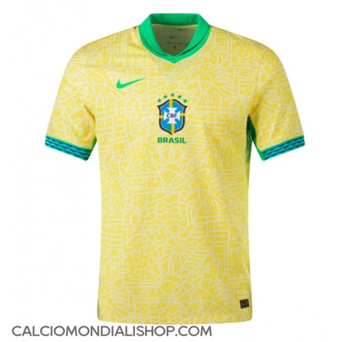 Maglie da calcio Brasile Prima Maglia Copa America 2024 Manica Corta